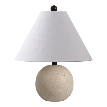 Liza 16" Modern Minimalist Travertine Globe LED Table Lamp